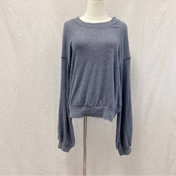 Free People Beach TGIF Pullover Sweater In Slate Gray Size Small - Picture 1 of 13